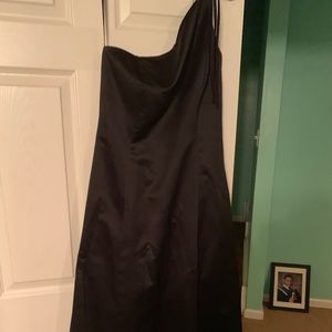 black long satin dress
